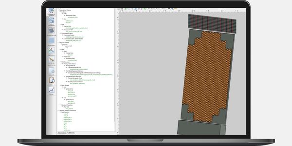 3D model of a phased radar array with hexagonal antenna elements used for layout and performance analysis.